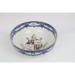 Royal Doulton blue and white bowl decorated with coat of arms