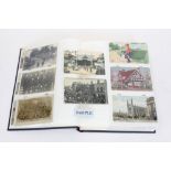 Postcards in album - including real photographic social history,