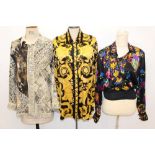 Selection of Italian and other silk blouses and tops - designers include Pancaldi & B.