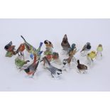 Fifteen Goebel birds - including Waxwing, Firecrest, Wood Warbler, Kingfisher,
