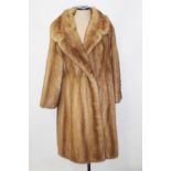 Ladies' good quality blond mink fur long-length coat (size 14/16), by Louis Et Cie, Jersey,