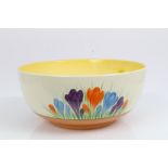 Clarice Cliff Crocus pattern bowl, printed marks - Clarice Cliff Newport Co. England, 21cm diameter.