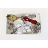 Selection of miscellaneous silver - including a cigarette case, two vestas,