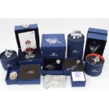 Selection of boxed Swarovski crystal items - including flowers, animals, plaques, stands,