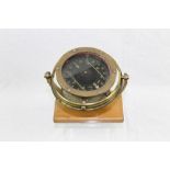 Vintage Sestrel marine compass by Henry Browne & Son, London, on brass gimbal and wooden mount,