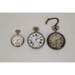 Two large pocket watches and one other smaller in a gold filled case,