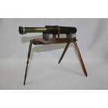 19th century brass three-draw telescope with leather cover and signed - 'Thomas Jones,