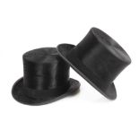 Two gentlemen's vintage top hats - Battersby & Co. London and J. A. Beagley by Tress & Co.