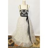 Vintage Jean Allen evening gown - shoestring strap,