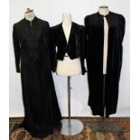 Ladies' vintage black velvet cropped evening jacket with silk lining,