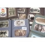 Postcards selection in four original albums - mainly Edwardian cards - various subjects (qty)