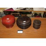Group of antique Chinese rice carriers / containers,