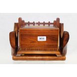 1950s cigarette dispenser of rectangular form, with inlaid marquetry decoration, on four ogee feet,
