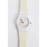 Ladies' Hermes Quartz wristwatch on white silicon strap,