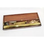 19th century portable brass telescope with stand, detachable eye pieces and accessories,