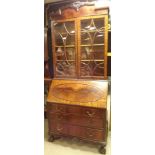 Quality Edw Mahogany Bureau Bookcase