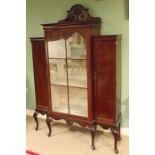 Very Clean Edw Inlaid Mahogany Breakfront Display Cabinet