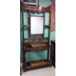 Edw. Walnut Mirrorback Hallstand