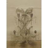 Old Cut Glass 5 Arm Wall Sconce