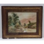 Large Vict Gilt Framed Watercolour