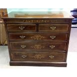 Stunning Quality Late Vic Inlaid Mahogany 2 Over 3 Chest of Drawers