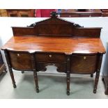 William IV Period Mahogany Sideboard with Carved Gallery Back