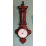 Vict Carved Oak Aneroid Barometer