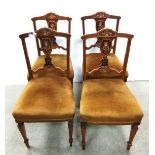 Quality Set of 4 Inlaid Rosewood Dining Chairs