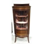 Exceptional Quality Edw Inlaid Mahogany Bow Front Corner Display Cabinet