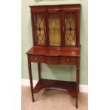 Very Unusual Edw Inlaid Mahogany Miniature Display Cabinet