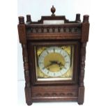 Vict Oak Bracket Clock with Brass & Chrome Dial