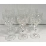 Set of 6 Lead Crystal Wine Glasses