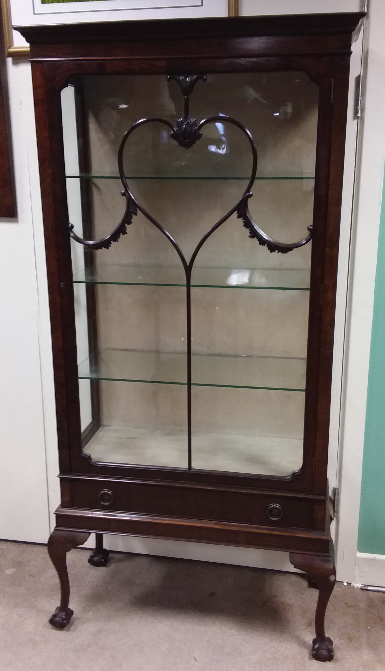 Very Clean Edw. Ball & Claw Slimline Display Cabinet