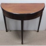 Edw Mahogany Demi Lune Foldover Games Table