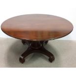 Vict Mahogany Circular Dining Table Dia 138cm