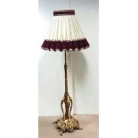 Rare Quality Vict Highly Decorative Solid Brass Telescopic Lamp with Original Shade