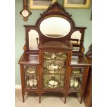 Edw Period Inlaid Mahogany Mirrorback Display cabinet