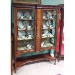 Very Elegant Edw Inlaid Mahogany 2 Door Display Cabinet