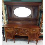 Very Clean Edw Inlaid Mahogany Bow Front Mirrorbacked Sideboard