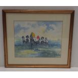 Judith Caufield Walsh Watercolour - (Racing Scene)