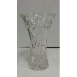 Waistline Cut Glass Vase