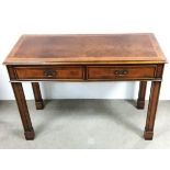 Good Quality Walnut 2 Drawer Console Table Dimensions: 107cm W, 46cm D,