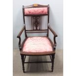 Edw Inlaid Mahogany Armchair