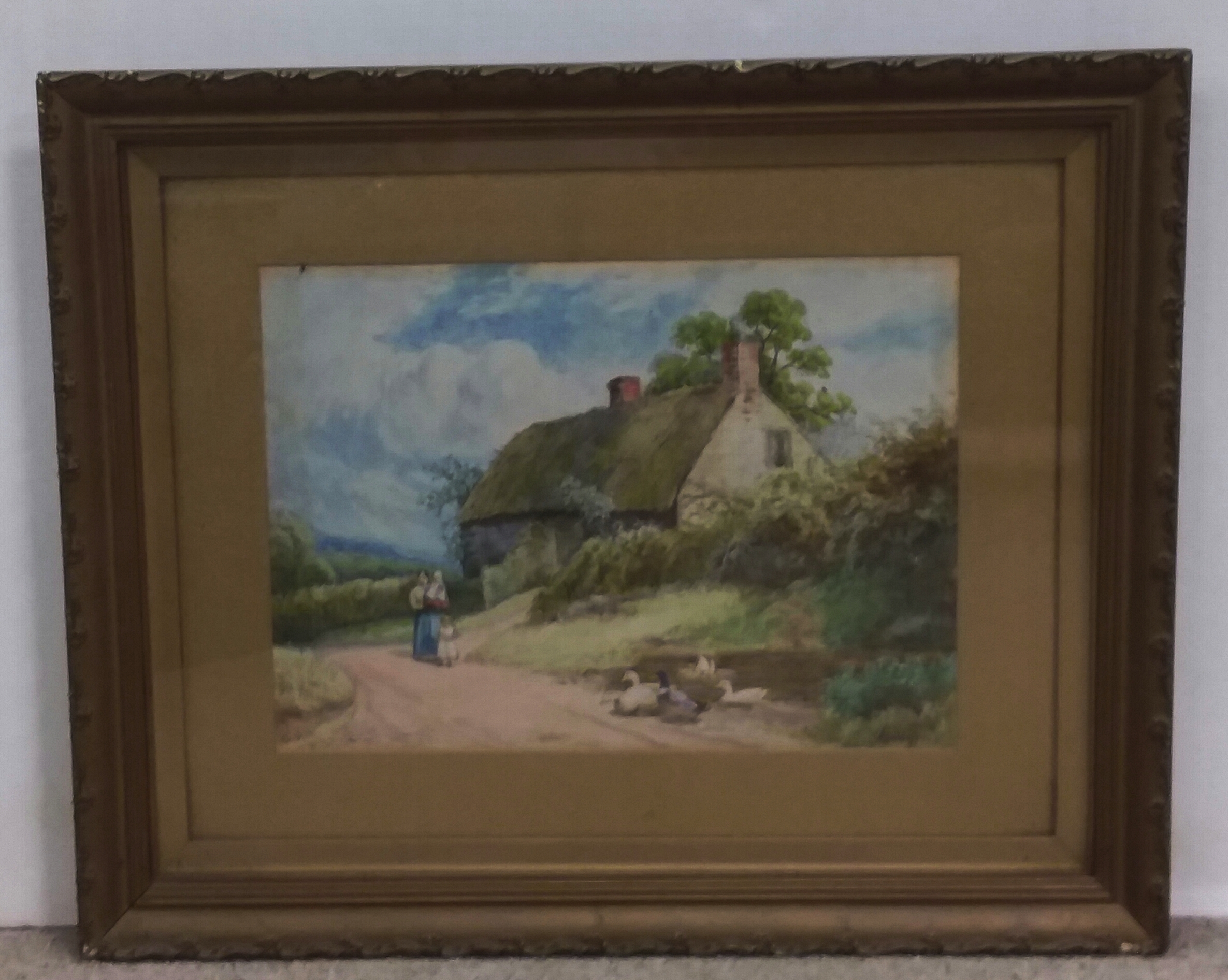 Quality Vict Gilt Framed Signed Watercolour