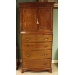 Quality Edw Mahogany 2 Door 4 Drawer Slimline Tallboy