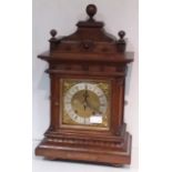 Vict Carved Oak Bracket Clock