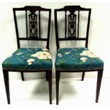 Pair of Edw Inlaid Mahogany Upholstered Chairs