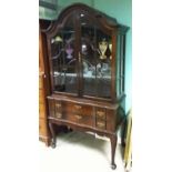 Edw Mahogany Dome Top Display Cabinet