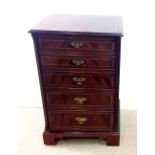 Inlaid Mahogany CD Cabinet with 3 Interrnal Drawers