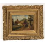 Vict Gilt Framed Oil on Canvas Signed L Taylor